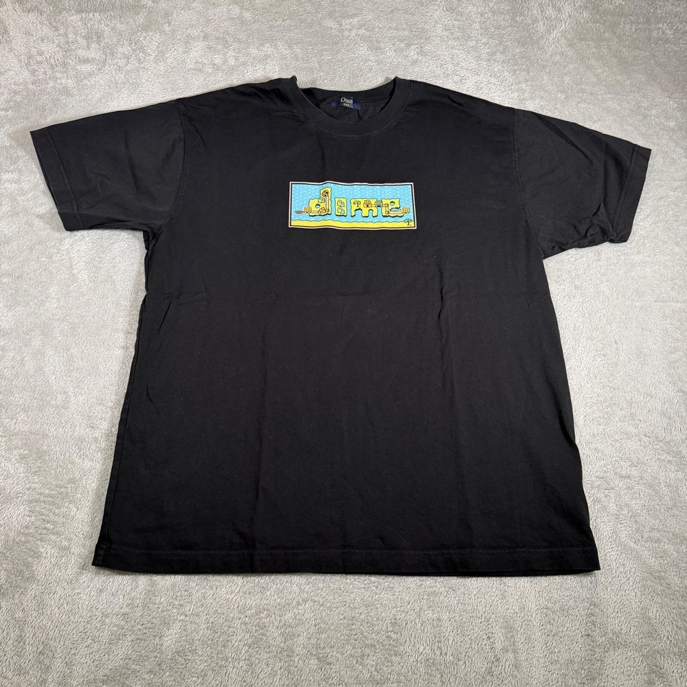 Dime World T-Shirt Mens XL Black Pixel Sandcastle Logo Graphic Skate Streetwear